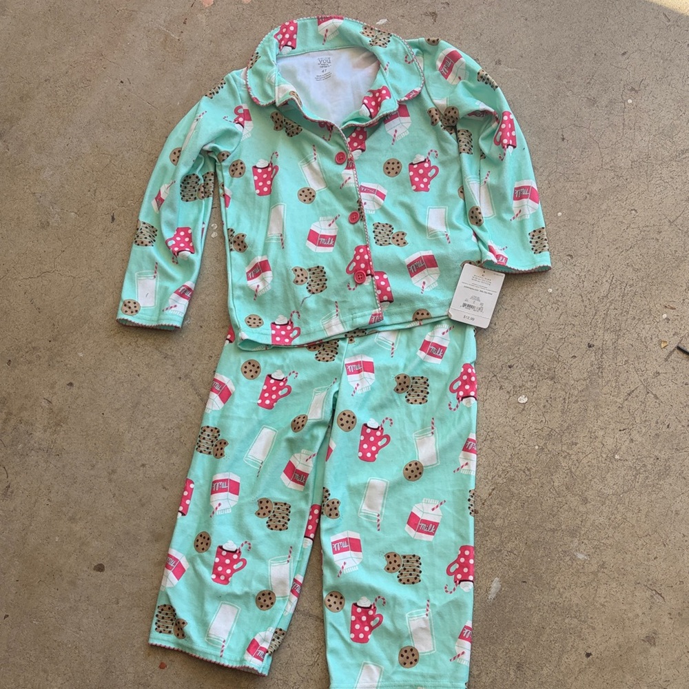 Carter's Mint Milk and Cookies Pajama Set